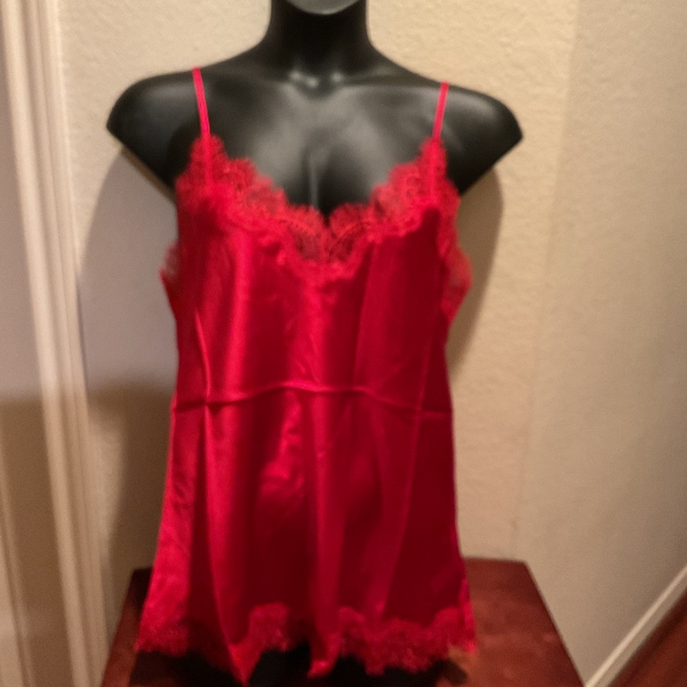 NWT Red Silk Lace Trim Camisole
